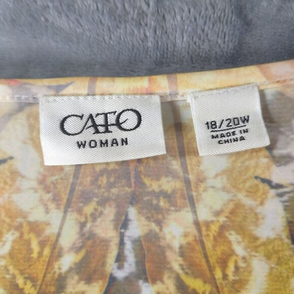 Cato Woman Plus Size Embellished‎ Asymmetrical Tunic 18 20W Fall Boho Artsy - Picture 2 of 10